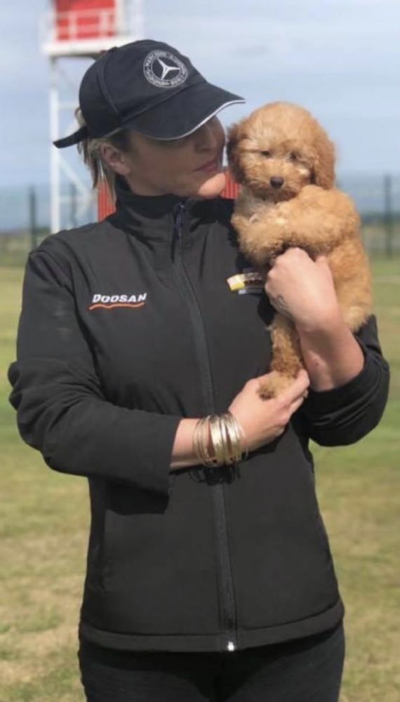 Sarah with Jandaz pup